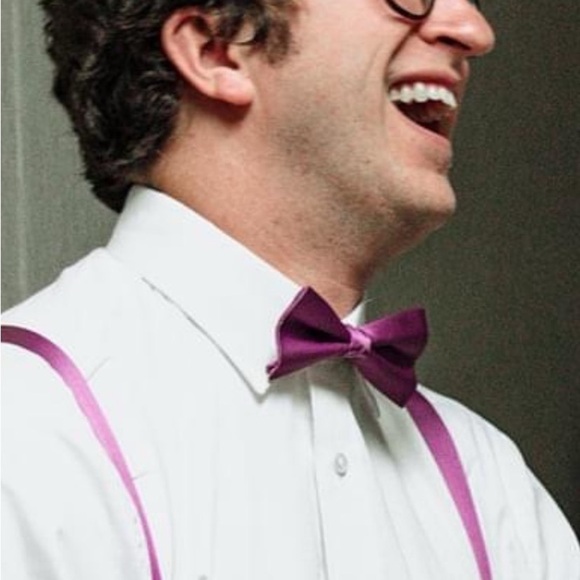 Purple Adjustable Bowtie & Suspenders - Picture 1 of 4